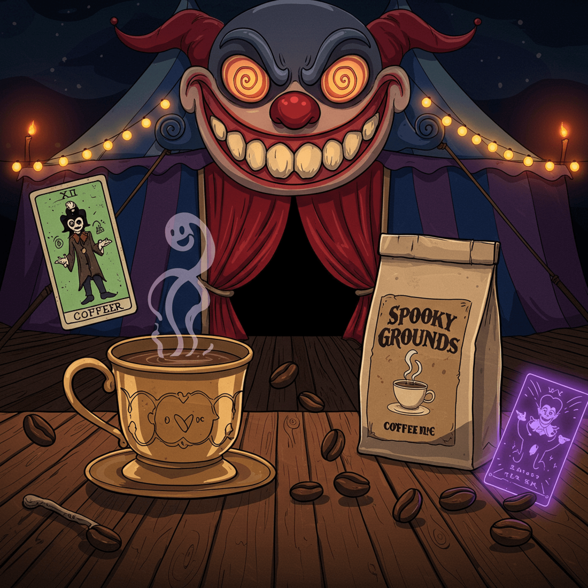 Spooky Coffee Scene